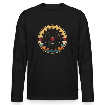 Menuisiers rétro menuisiers menuisiers Charpentier - T-shirt manches longues Premium bio Homme - noir - Devant - Nico (187cm)