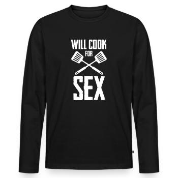Cook chef home cook kitchen chef chef cook - Men's Premium Organic Long Sleeve Shirt - black - Front - Nico (187cm)