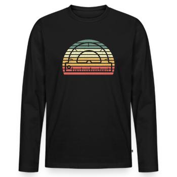 Rétro architecte gestionnaire de site architecture maison - T-shirt manches longues Premium bio Homme - noir - Devant - Nico (187cm)