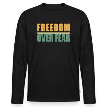 La liberté sur la peur - T-shirt manches longues Premium bio Homme - noir - Devant - Nico (187cm)