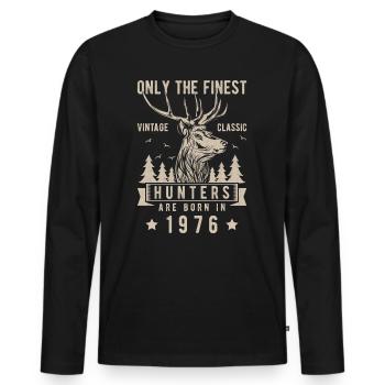 Hunter gift 1976 - Men's Premium Organic Long Sleeve Shirt - black - Front - Nico (187cm)