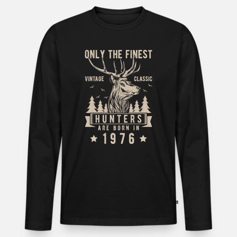 Jäger Geschenk 1976 - Männer Premium Bio Langarmshirt - Schwarz