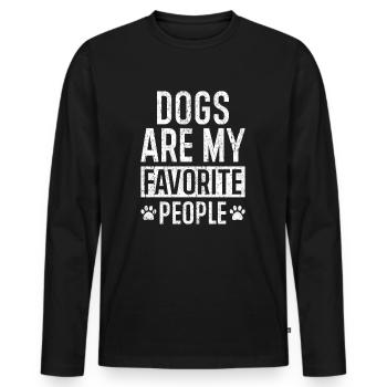 lustiger Hunde Spruch für Hundeliebhaber - Männer Premium Bio Langarmshirt - Schwarz - Vorne - Nico (187cm)
