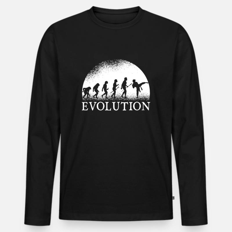 Karate Evolution - Männer Premium Bio Langarmshirt - Schwarz