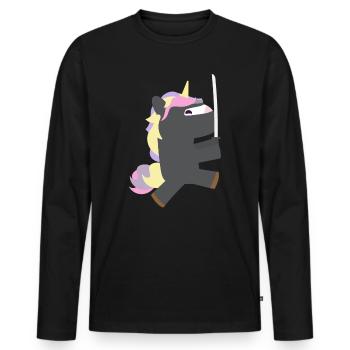 Ninja Unicorn - Men's Premium Organic Long Sleeve Shirt - black - Front - Nico (187cm)