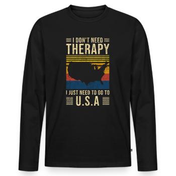 USA amerika Urlaub Auswandern - Männer Premium Bio Langarmshirt - Schwarz - Vorne - Nico (187cm)