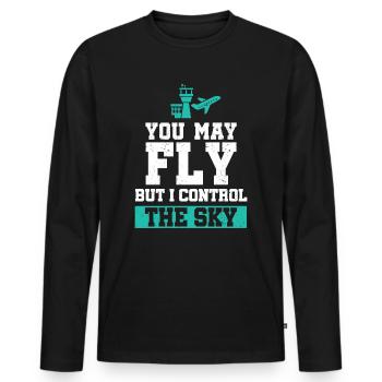 Air traffic controllers - Men's Premium Organic Long Sleeve Shirt - black - Front - Nico (187cm)