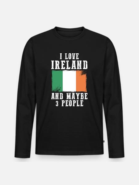 Irland flag Irske irske morsomme ordtak - Premium økologisk langermet T-skjorte for menn - svart