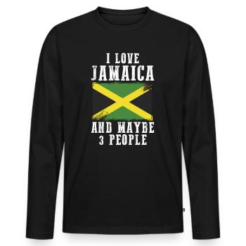 Jamaica - Men's Premium Organic Long Sleeve Shirt - black - Front - Nico (187cm)