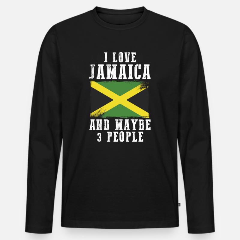 Jamaica - Männer Premium Bio Langarmshirt - Schwarz
