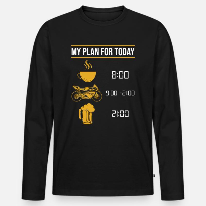 Motorrad Spruch - Männer Premium Bio Langarmshirt - Schwarz
