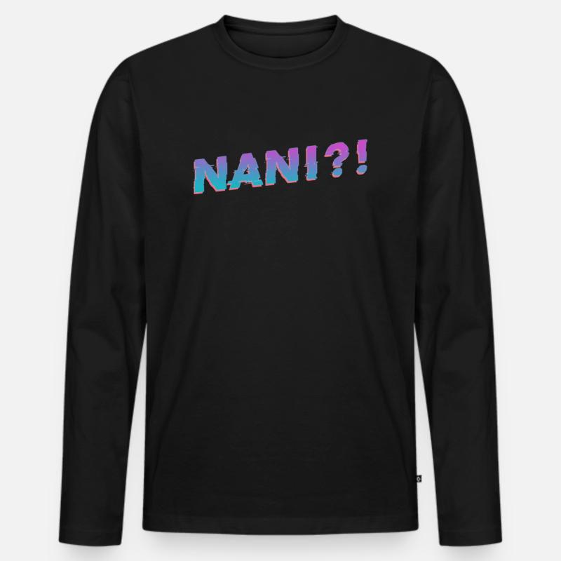 Nani Meme Vapor Wave - Männer Premium Bio Langarmshirt - Schwarz