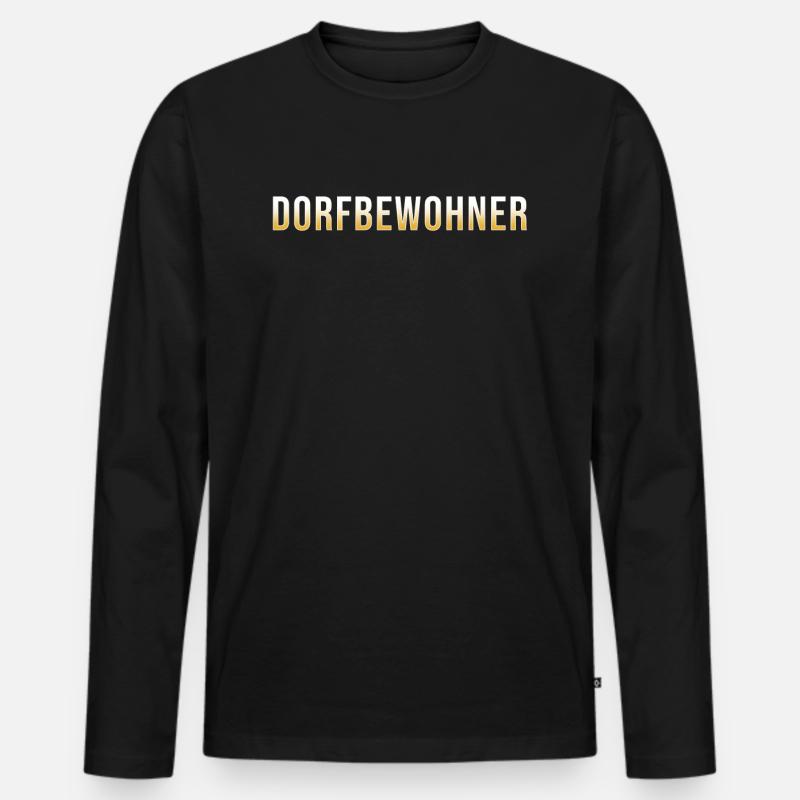 Dorf Dorfbewohner - Männer Premium Bio Langarmshirt - Schwarz