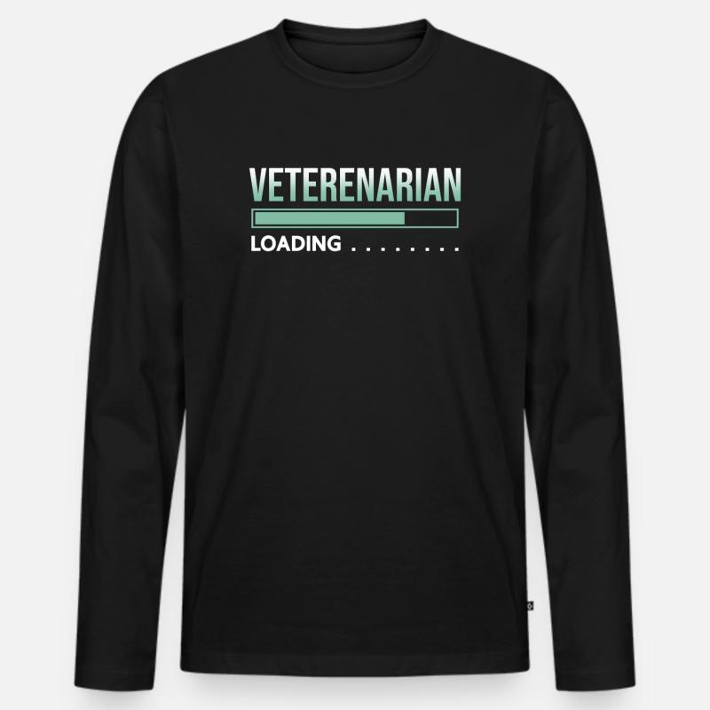 Tierarzt laoding - Männer Premium Bio Langarmshirt - Schwarz