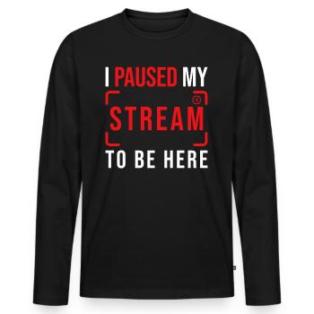 Streamer Streaming Livestream Gift - Men's Premium Organic Long Sleeve Shirt - black - Front - Nico (187cm)