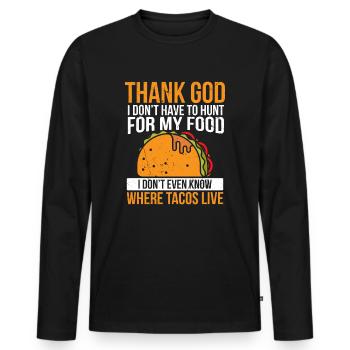 Tacos - Männer Premium Bio Langarmshirt - Schwarz - Vorne - Nico (187cm)