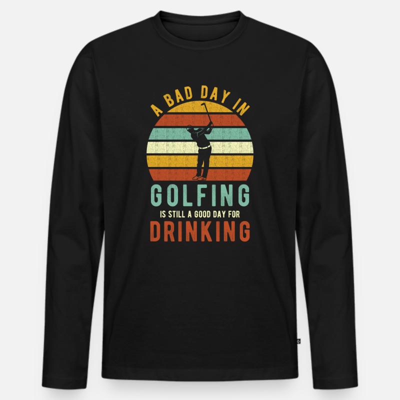 Golf Spruch lustig Golfer Geschenk - Männer Premium Bio Langarmshirt - Schwarz
