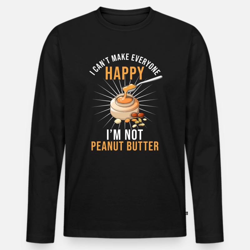 Erdnussbutter - Männer Premium Bio Langarmshirt - Schwarz