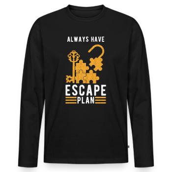 Escape Room - Men's Premium Organic Long Sleeve Shirt - black - Front - Nico (187cm)