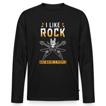 Rock Spruch lustig Rocker - Männer Premium Bio Langarmshirt - Schwarz - Vorne - Nico (187cm)
