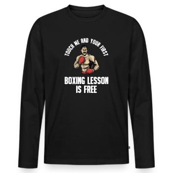 Boxing boxing boxer - Men's Premium Organic Long Sleeve Shirt - black - Front - Nico (187cm)
