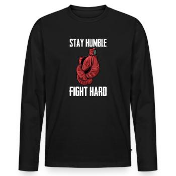 Boxing boxing boxer - Men's Premium Organic Long Sleeve Shirt - black - Front - Nico (187cm)