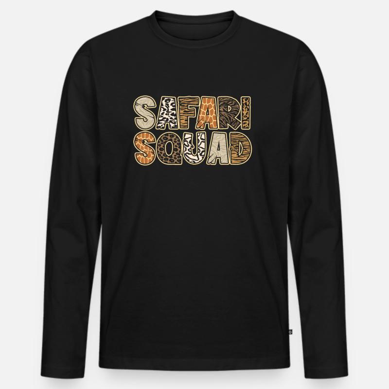 Safari Squad - Männer Premium Bio Langarmshirt - Schwarz