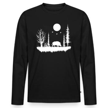 Forest Nature Wilderness - Men's Premium Organic Long Sleeve Shirt - black - Front - Nico (187cm)