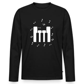 Piano Piano Funny - Men's Premium Organic Long Sleeve Shirt - black - Front - Nico (187cm)