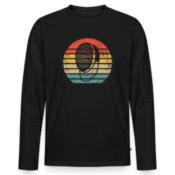 Retro Fechten Fechtsport Vintage Degen - Männer Premium Bio Langarmshirt - Schwarz - Vorne - Nico (187cm)