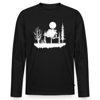 Forest Nature Wilderness - Men's Premium Organic Long Sleeve Shirt - black - Front - Nico (187cm)