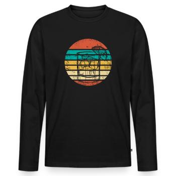 Retro Cocktail - T-shirt manches longues Premium bio Homme - noir - Devant - Nico (187cm)