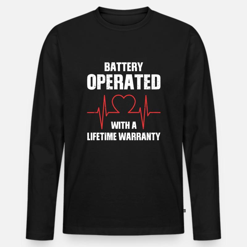 Herzschrittmacher - Männer Premium Bio Langarmshirt - Schwarz