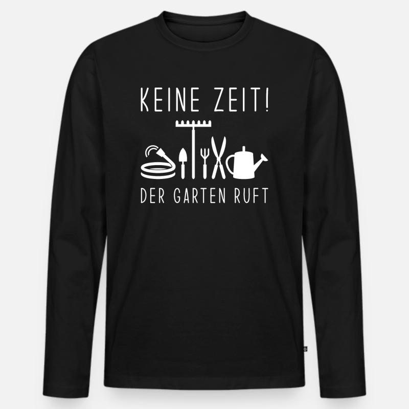 Garten Ruft - Männer Premium Bio Langarmshirt - Schwarz