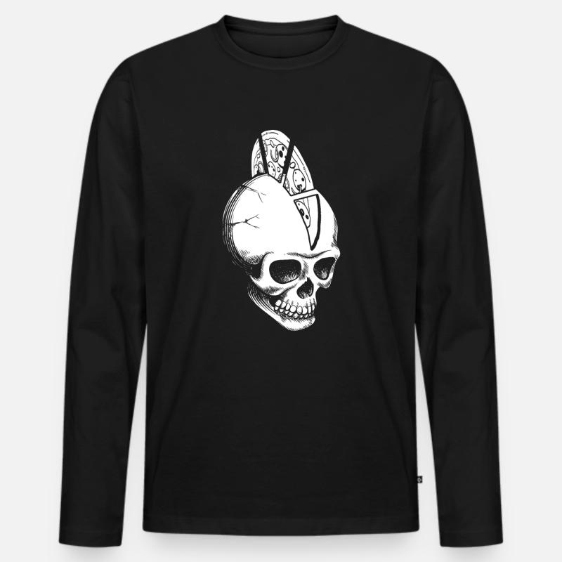 PIzza - Männer Premium Bio Langarmshirt - Schwarz