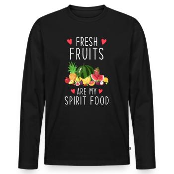 Fruits Fruit Rengaine - T-shirt manches longues Premium bio Homme - noir - Devant - Nico (187cm)