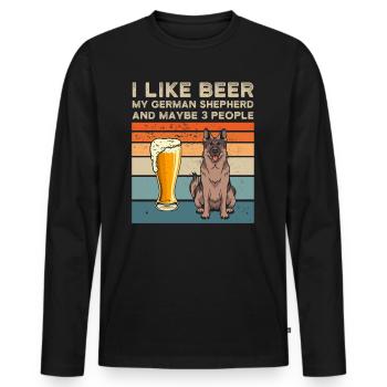 Schäferhund - Männer Premium Bio Langarmshirt - Schwarz - Vorne - Nico (187cm)