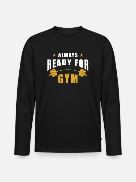 Gym gym workout - Men's Premium Organic Long Sleeve Shirt - black