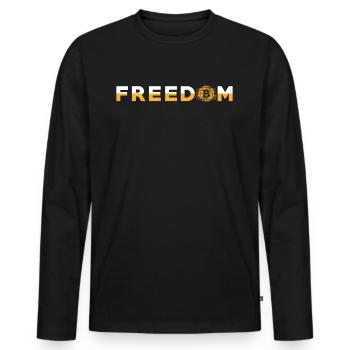 Bitcoin - Men's Premium Organic Long Sleeve Shirt - black - Front - Nico (187cm)
