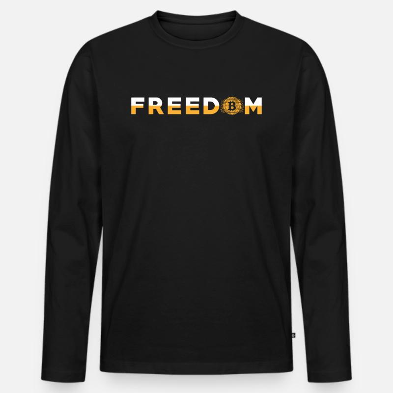 Bitcoin - Männer Premium Bio Langarmshirt - Schwarz