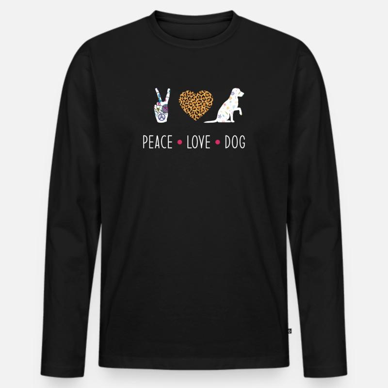 Hund - Männer Premium Bio Langarmshirt - Schwarz
