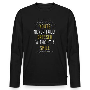 Laughing saying - Men's Premium Organic Long Sleeve Shirt - black - Front - Nico (187cm)