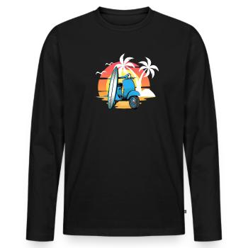 Scooter scooter mobylette scooter - T-shirt manches longues Premium bio Homme - noir - Devant - Nico (187cm)