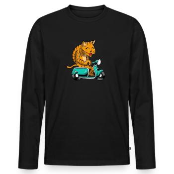 Scooter scooter mobylette scooter - T-shirt manches longues Premium bio Homme - noir - Devant - Nico (187cm)