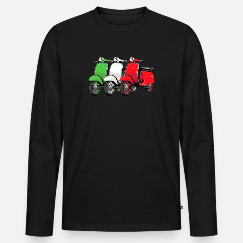 Motorroller Mofa Moped Roller - Männer Premium Bio Langarmshirt - Schwarz