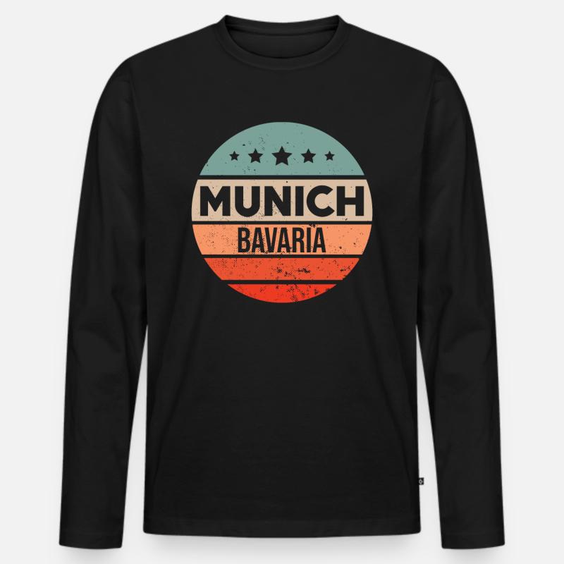München - Männer Premium Bio Langarmshirt - Schwarz