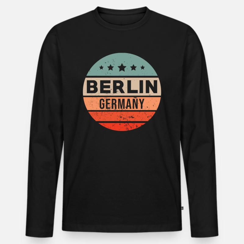 Berlin - Männer Premium Bio Langarmshirt - Schwarz