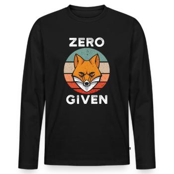 Zero Fox Given - Männer Premium Bio Langarmshirt - Schwarz - Vorne - Nico (187cm)