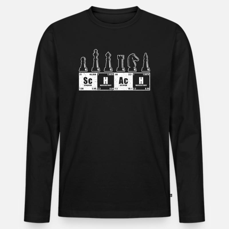 Schach - Männer Premium Bio Langarmshirt - Schwarz