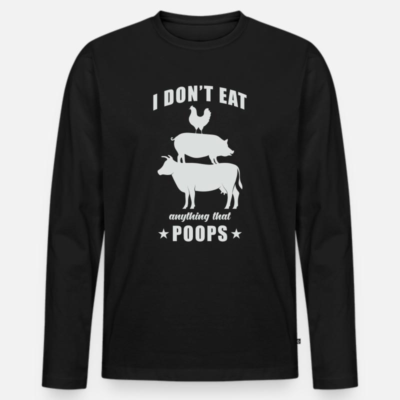 Vegetarier Geschenk - Männer Premium Bio Langarmshirt - Schwarz